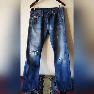 Jeans - Levi's - 501 - Button Fly - Distressed - 30 x 32 - Egypt -  Cotton